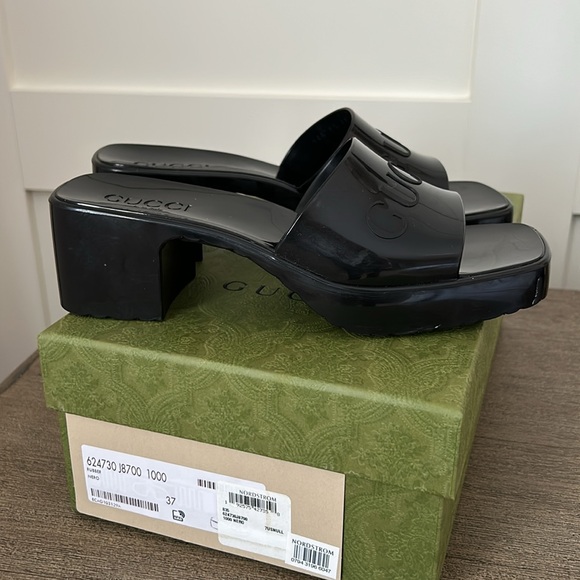 Gucci Rubber Slide Mules - Picture 5 of 8